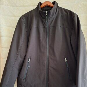 Guess Mens Black Windbreaker Golf Jacket -Fleece Lined- Front Pockets